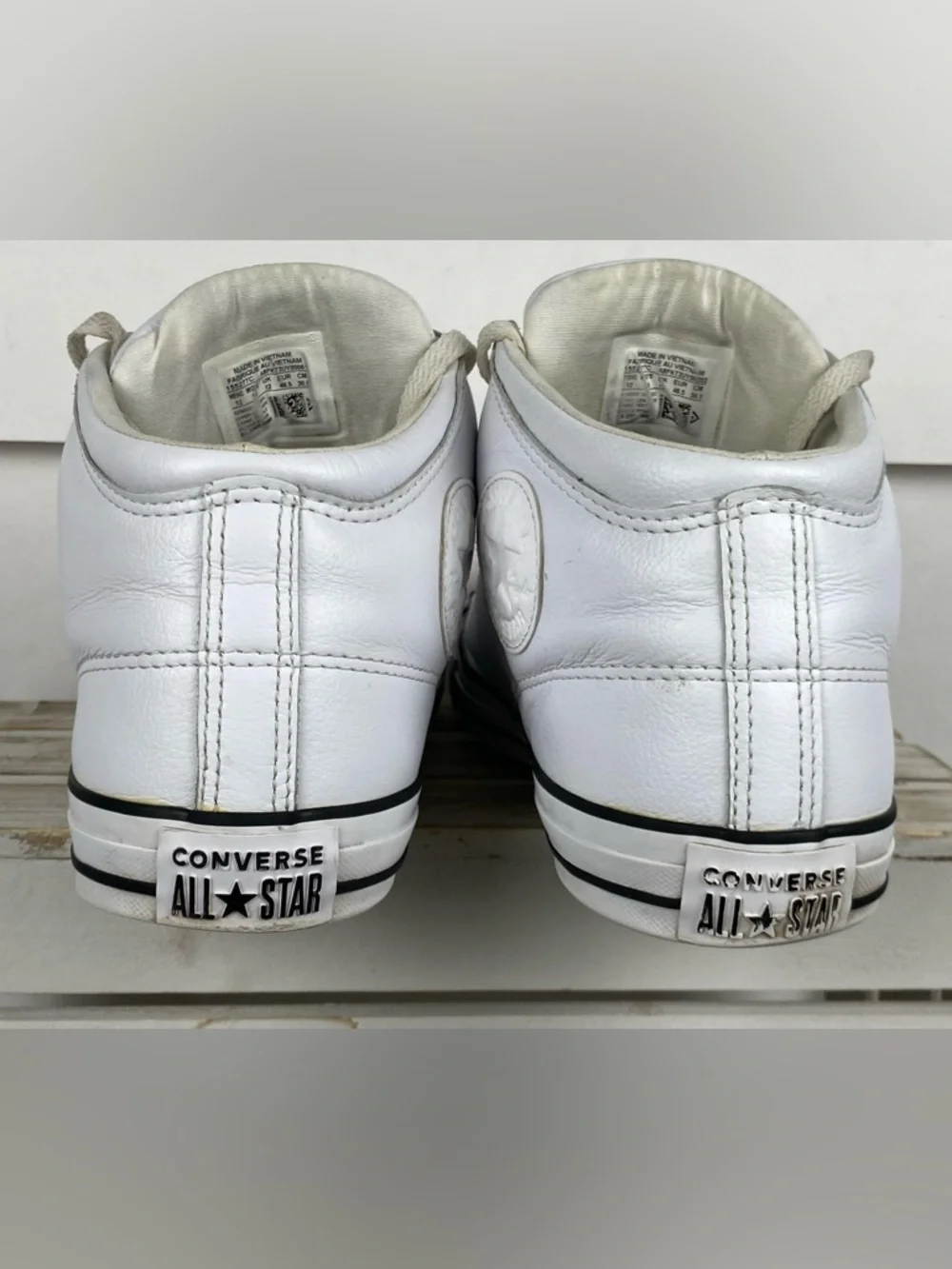 Converse Chuck Taylor All Star High Street leather sneakers white unisex M12 W14 - Picture 10 of 14